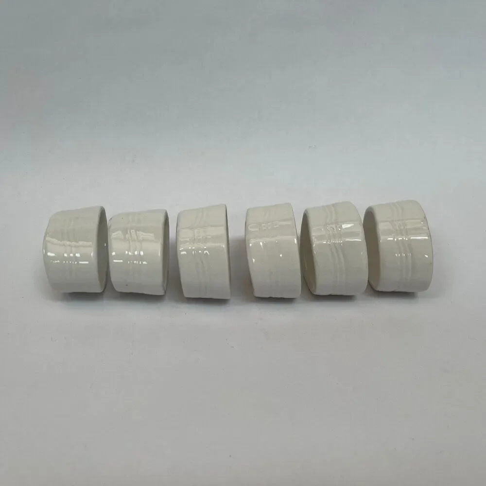 Napkin‎ Rings All White Lot of 6